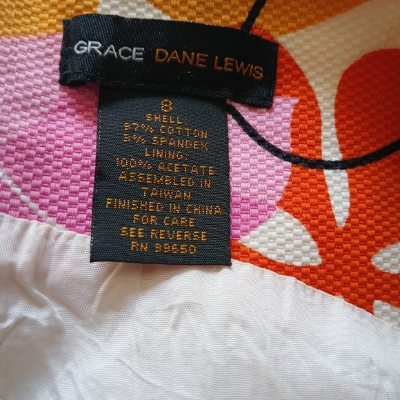 #0153 Bright Sleeveless Grace Dane Lewis Dress Size 8 - Picture 9 of 16